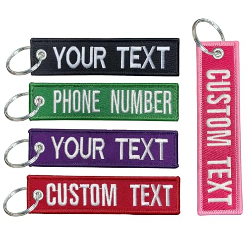 QJS PATCH Customzied Keychain,Personalized Key chain,Colored Key Tag, Double Sided