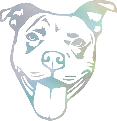 Pitbull - Plantilla de cara 1 (holograma) (juego de 2) calcomanías de vinilo impermeables de alta calidad para laptop, teléfono, accesorio para