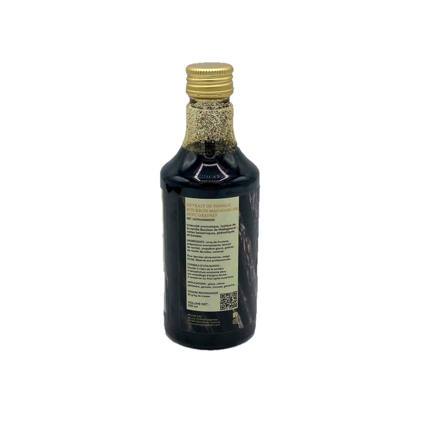 Extrait vanille Bourbon de Madagascar avec graines - Prova Gourmet - bouteille 250ml