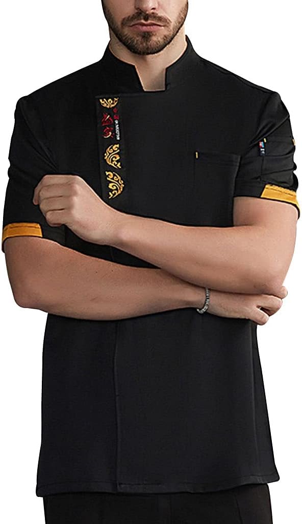 FJL Cool Chef Jacket Unisex Men' Summer Short Sleeve with Breathable Mesh Apparel