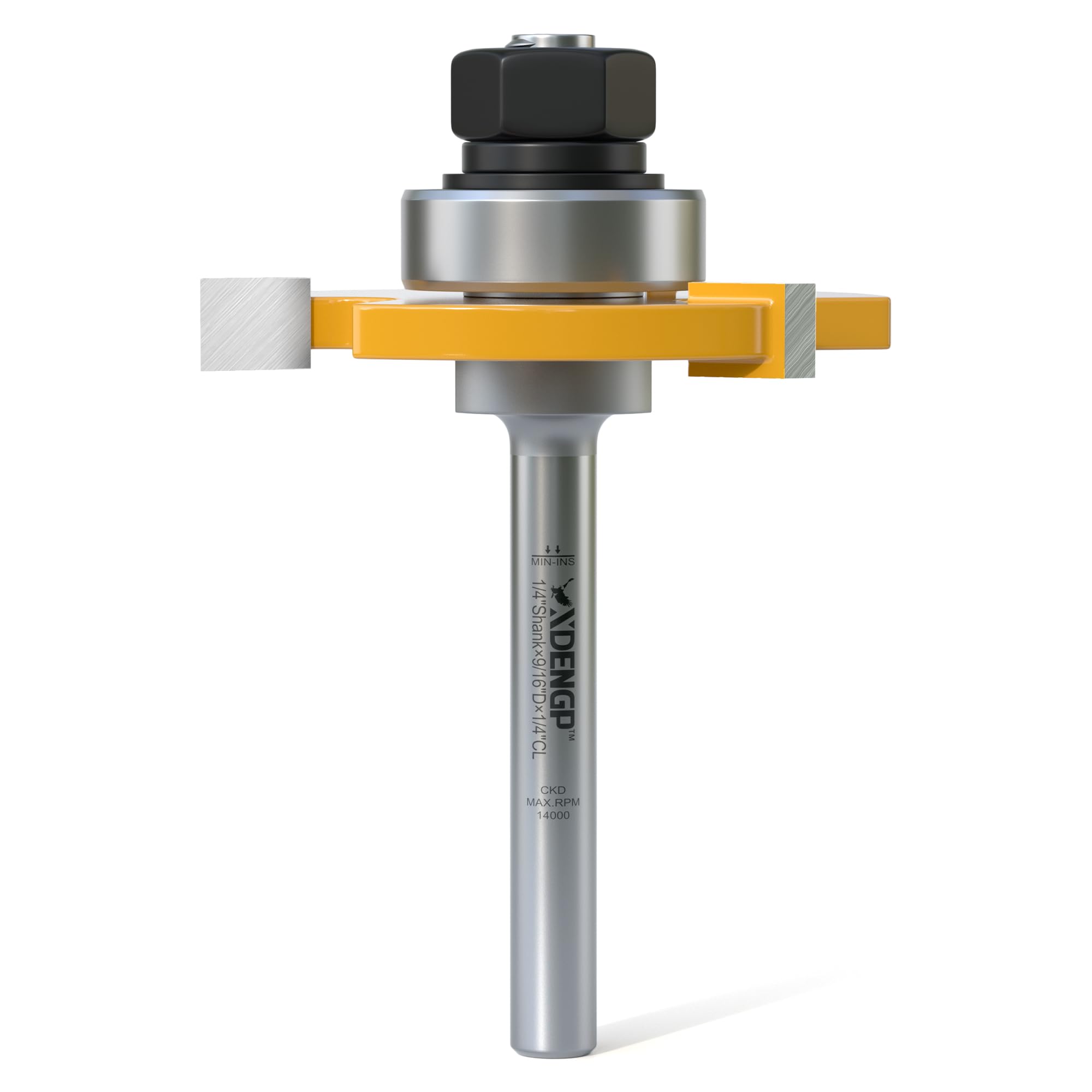 XDENGP Slot Cutter Router Bit 1/4 Shank, 3 Wing Slotting Cutter Router Bit for T-Molding Slot Cutting | 1/4" Carbide Height