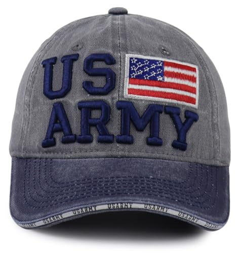 Image of American Flag Baseball Caps for Men Women, USA Trucker Hats, Embroidered Adjustable Washed Cotton Mesh Snapback Hat
