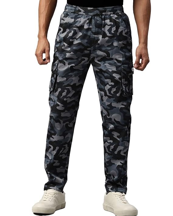 reoutlook- the fashion connect Reoutlook Men's Elastic Waist Camouflage Printed Cargo Style Pyjama/Tracks sports gym-picture-30