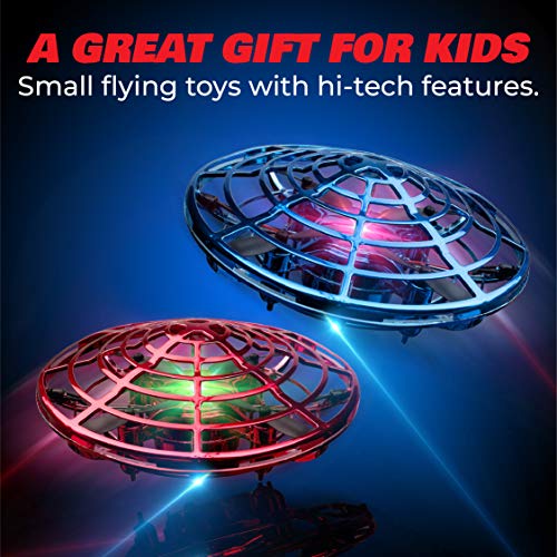Image of Force1 Scoot Duo Hand Operated Drone for Kids or Adults - 2pk Hands Free Motion Sensor Mini Drones, Easy Indoor Flying Ball Small UFO Toys for Boys and Girls (Red and Blue)