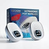Exom Essentials Ultrasonic Pest Repeller Wall Plug-in Most Effective Than Repellents - Get Rid of - Rodents, Squirrels, Mice, Rats, Bats, Roaches, Ants, Spiders, Bed Bugs(2 Pack)