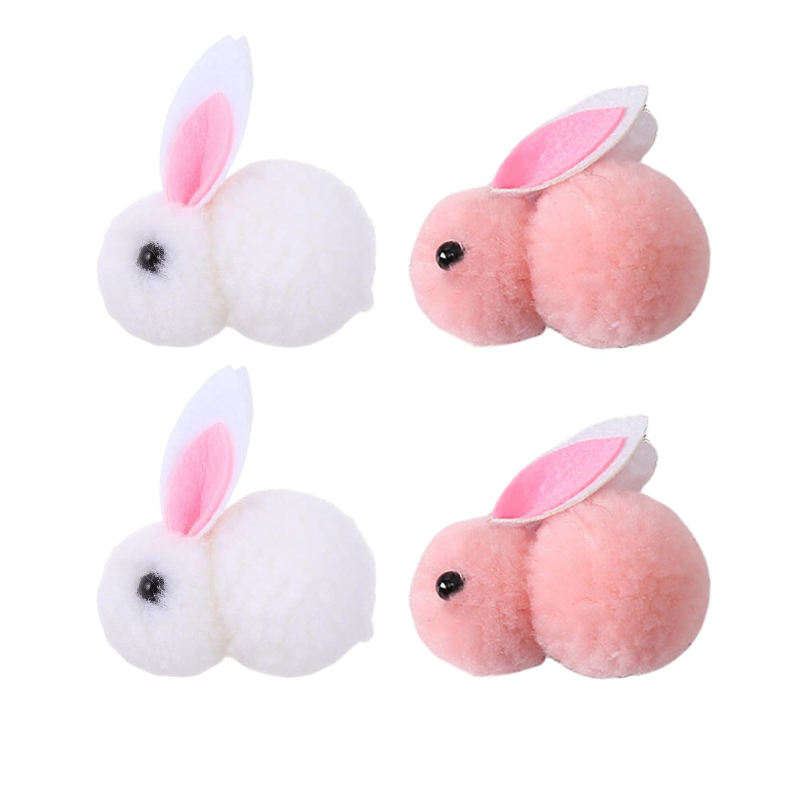 Lilbitty 4 unidades de 4,5 cm mini conejo, conejo de peluche, regalo para nieta, accesorios para casa de muñecas, mini conejos con articulación, decoración de Pascua, decoración de bricolaje,