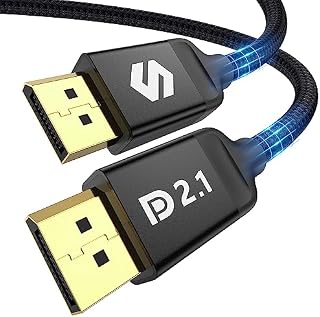 Silkland Kabel 16K DisplayPort 2.1/2.0 3 m, 4K 240 Hz/165 Hz/144 Hz, 2K 360 Hz/240 Hz, 80 Gbps, HDR, DSC1.2a, G-Sync Free-Sync, DP kabel 2.1/2.0 3 m do monitora gamingowego, PC, karty graficznej RTX