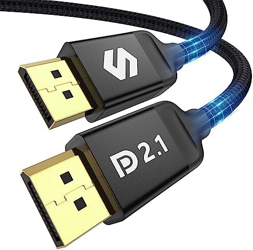 Silkland Kabel 16K DisplayPort 2.1/2.0 3 m, 4K 240 Hz/165 Hz/144 Hz, 2K 360 Hz/240 Hz, 80 Gbps, HDR, DSC1.2a, G-Sync Free-Sync, DP kabel 2.1/2.0 3 m do monitora gamingowego, PC, karty graficznej RTX