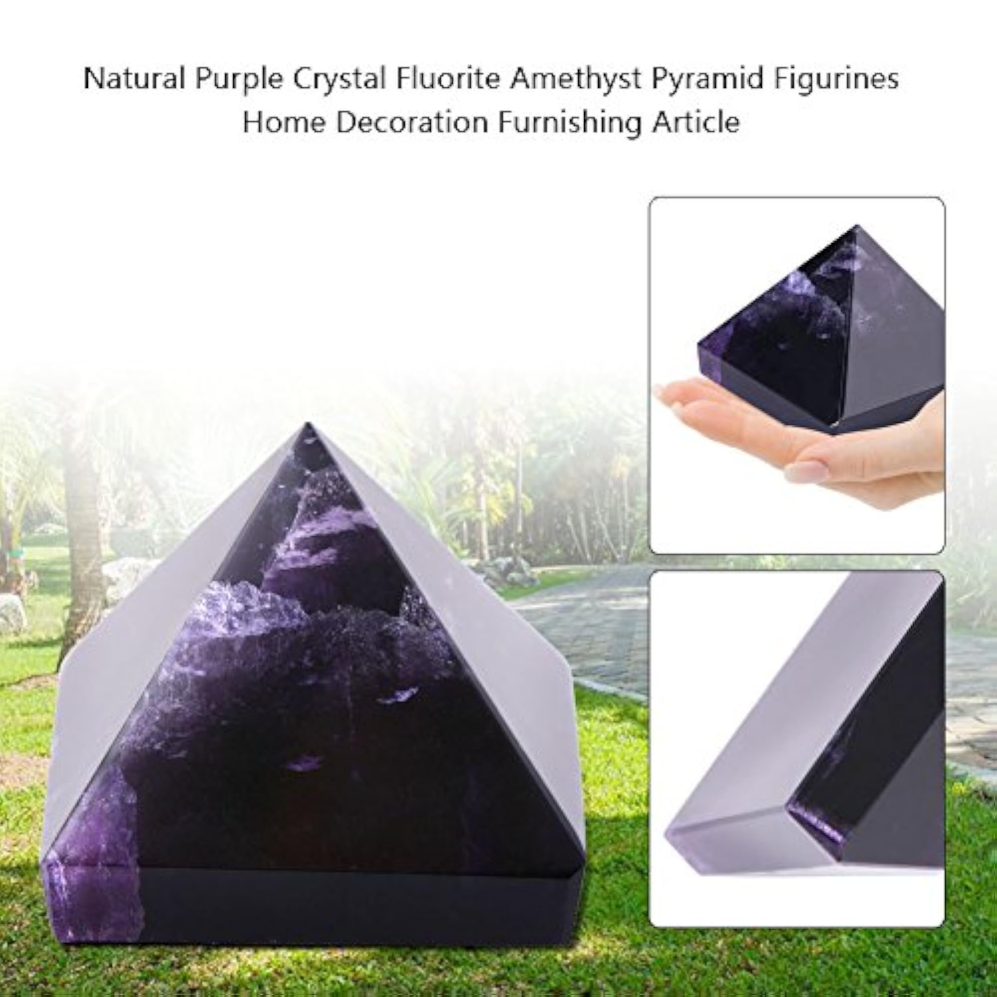 Amethyst Pyramid Natural Crystal for Home Decor