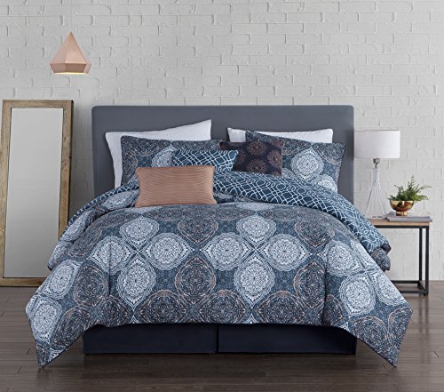 Avondale Manor Demi 5-Piece Duvet Cover Set, Queen, Blue