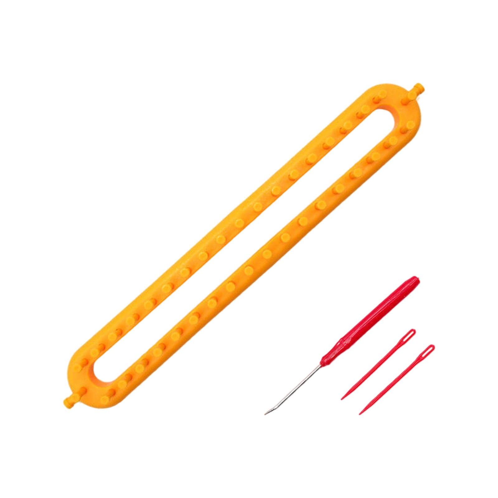 KBOLAE Knitting Loom Kit Sewing Tools Weaving Handmade Knitter Yellow 14.2In, Yellow 14.2 in