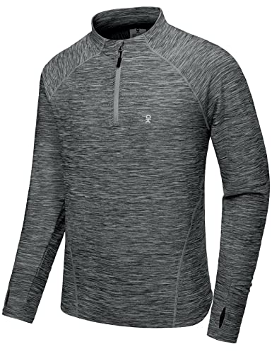 Little Donkey Andy Pulôver masculino leve com zíper 1/4 de quarto, camisas atléticas de manga compri