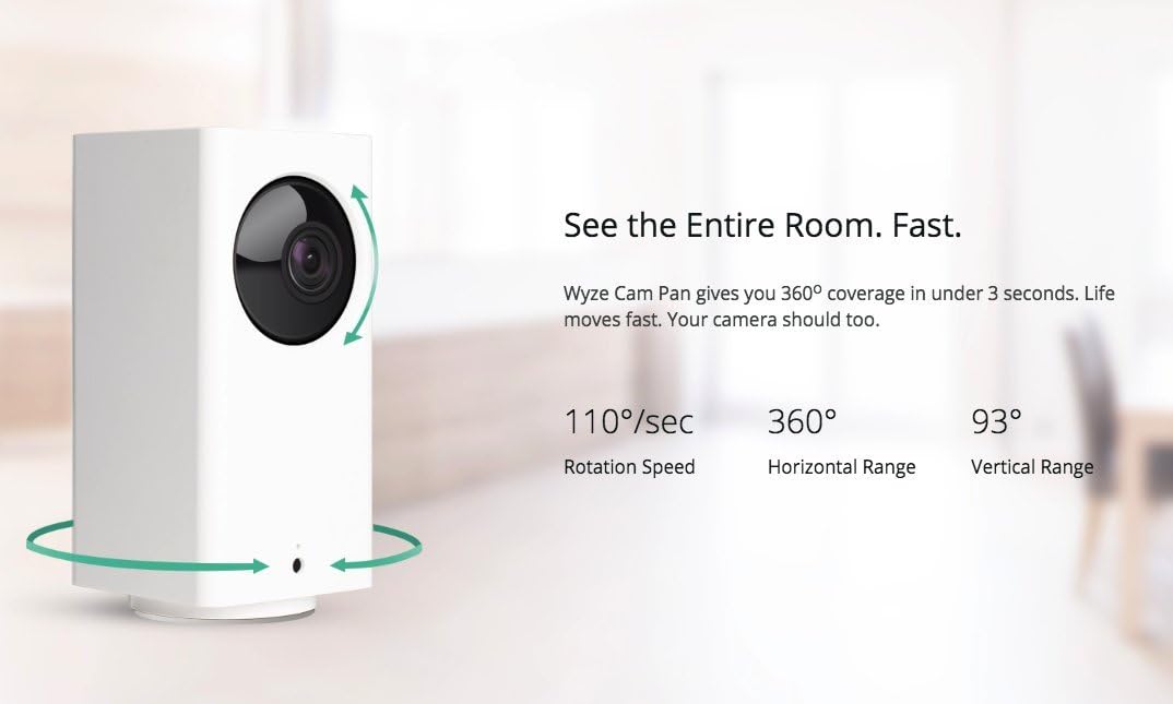 Wyze Cam Pan 1080p Pan/Tilt/Zoom Indoor Smart Home Camera with Wyze 32GB MicroSD Card Class 10