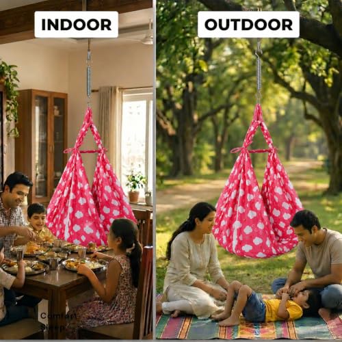 Image of VParents Sleeping Essentials with Mosquito Net & Spring, Sunny (Pink)
