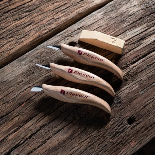 Image of Flexcut Wood Carving Set | Detail Knife Set, with Mini-Pelican, Carving, and Detail Knife | 1095 High Carbon Steel Blades | KN400 | Made in the U.S.A