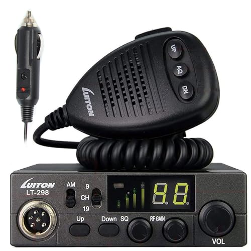 LUITON 40-Channel CB Radio LT-298 Compact Design with External Speaker Jack, Large Easy to Read LED Display Compatible with 12-24V Voltage
