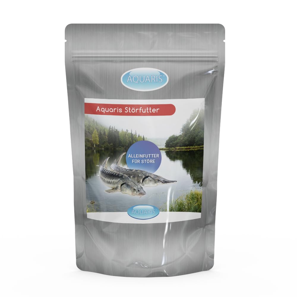 AQUARIS alimento para Peces esturión no enturbia el Agua y Contiene Muchos nutrientes con Elementos útiles y de fácil digestión 680 g / 1 L / 3 mm
