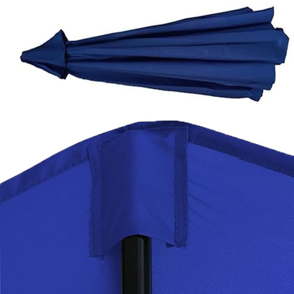Telo di Ricambio per Ombrellone da 350cm per Ombrellone da Giardino, Ombrellone da Mercato, Telo di Ricambio Blu per Ombrellone, Telo Protettivo Anti-UV(8/2.5m-8.2ft)