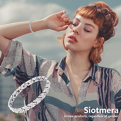 Siotmera Magnetic Lymph Detox Bracelet For Women, Titanium Power Lymph Drainage Magnetic Bracelet For Arthritis Pain Relief, With Powerful Neodymium Magnet, Adjustable Length, Diamond #TOP5