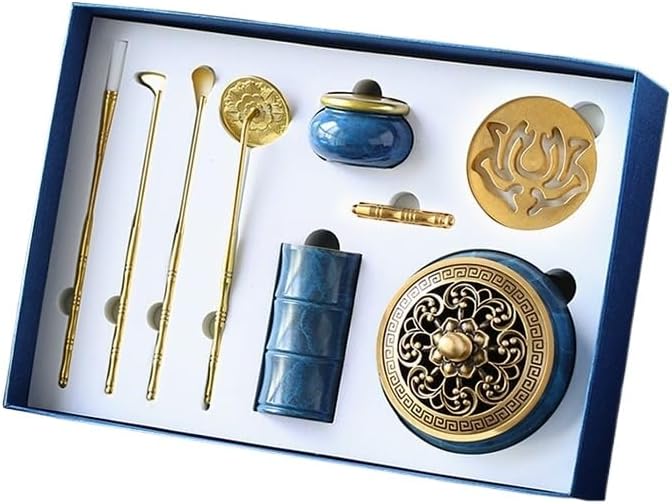 【Qyber】 真鍮製 お香作り DIY キット 香篆香型逆流タワー香炉セット 香道具一式 室内装飾・ギフト用 耐久性 使いやすい