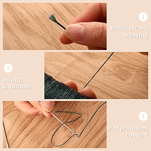 Namner Leather Waxed Thread, 250M Sewing Waxed Cord with Heavy Duty Needles - Image 4