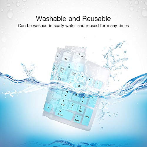 Keyboard Cover Skin Fit Dell KB216 Wired & KM636 Wireless Keyboard/Dell Optiplex 5250 3050 3240 5460 7450 7050/ Dell Inspiron AIO 3475/3670/3477 All-in one Desktop Keyboard Skin, Ombre Mint