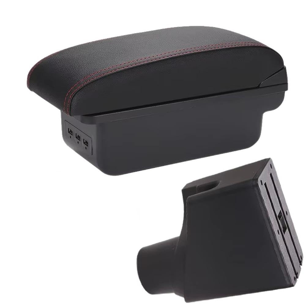 SXQPOCAR For Toyota Yaris Hybrid 2015-2023 Car Armrest Box Center Storage Box Interior Retrofit Parts Replacement Parts(B1 Black red 3USB)