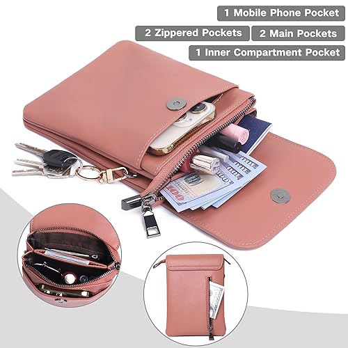 Image of KUKOO Small Crossbody Bags for Women PU Leather Cell Phone Purse Wallet with Credit Card Slots