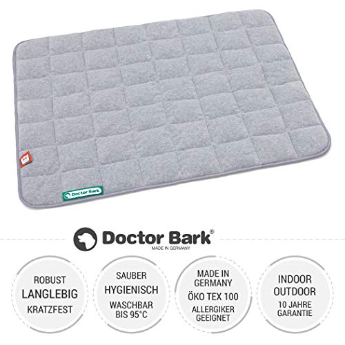 Doctor Bark Hundedecke Fleece Wendedecke - Flauschige, robuste Hundematte für mittlere Hunde. waschbar bis 95°C - hochwertige Indoor/Outdoor Liegedecke (M - 80x70 cm, Hellgrau/Hellgrau)