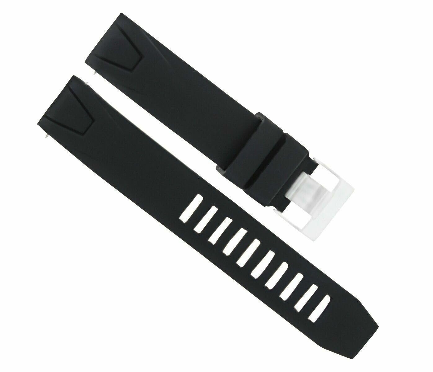 Ewatchparts 20mm Rubber Watch Band Strap Compatible With 41mm Omega Band Seamaster Planet Ocean Black