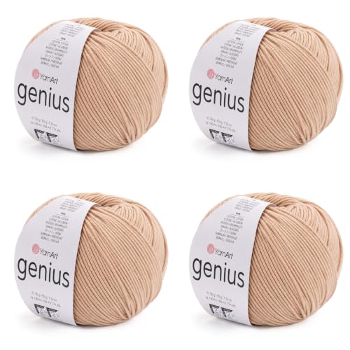 Image of YarnArt Genius Soft Cotton Blend Yarn, 4 Pack (1.76 oz / 174 Yds)