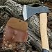 Neroyaner Hatchet Cover PU Leather Axe Sheath Waist Mounted Axe Head Cover with Snap Button 6.1x4.3 inch Hatchet Sheath for Camping Woodworking