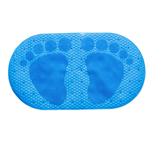Get Popular Offer Oval Bathtub Mat Non Slip Shower Mats with Scrubber for Feet Massage, Antislip Bath Tub with Drain Hole, Rubber Machine Washable Bathroom Massager Mat, Large Stand Up Bathmat for Kids, Elderly