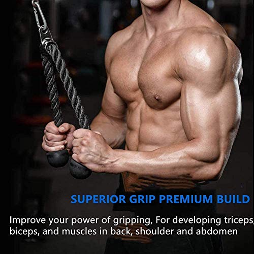ANMKOT Pulley System Gym,LAT Pull Downs Arm Strength Training Weight Triceps Rope with Loading pin Pulley Cable Machine Attachment Pulley System for Home Gym Workout Equipment