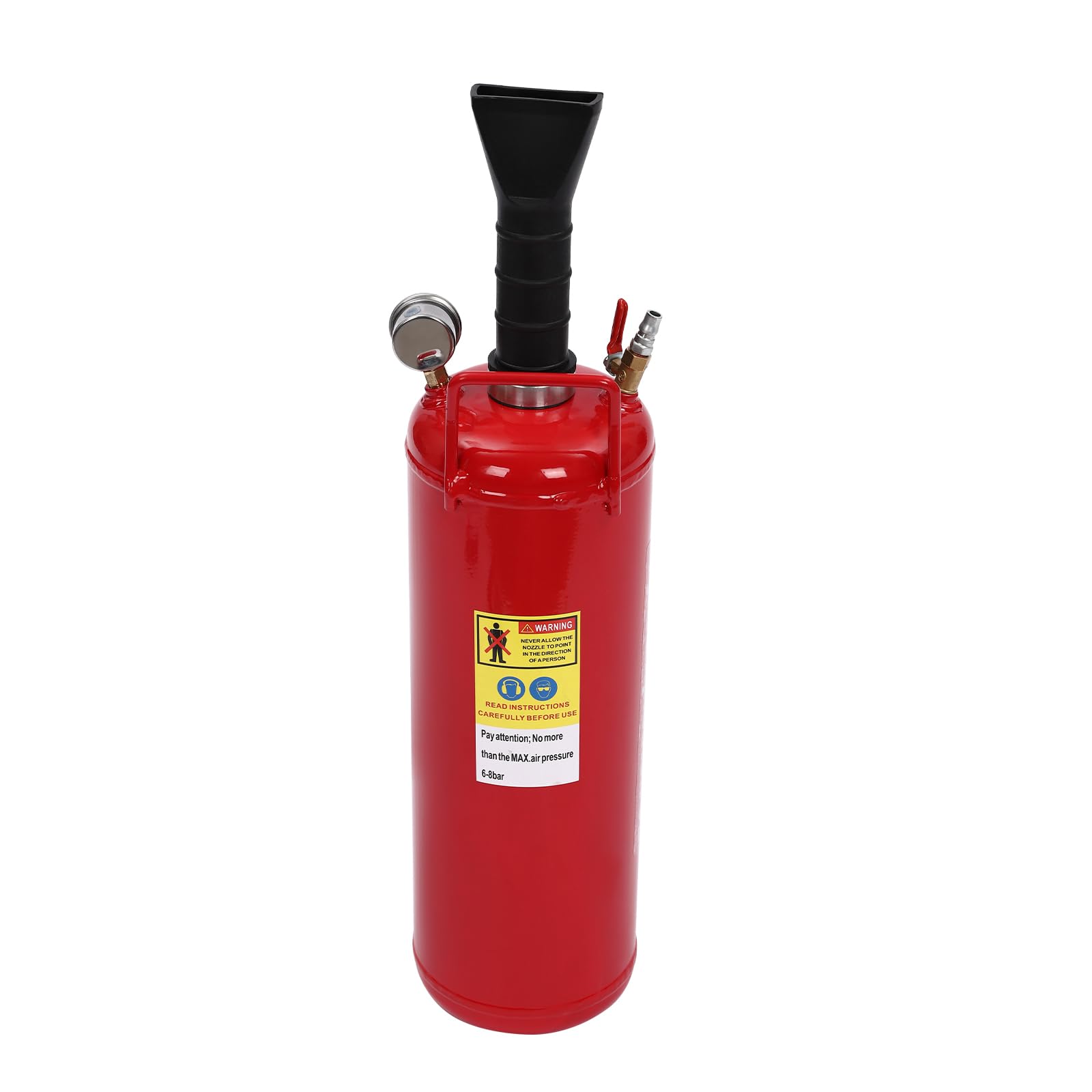 Inflador de neumáticos con manómetro, alta presión, 8 bar, material de hierro resistente, color rojo brillante, para inflación rápida de vehículos eléctricos y neumáticos de motocicleta