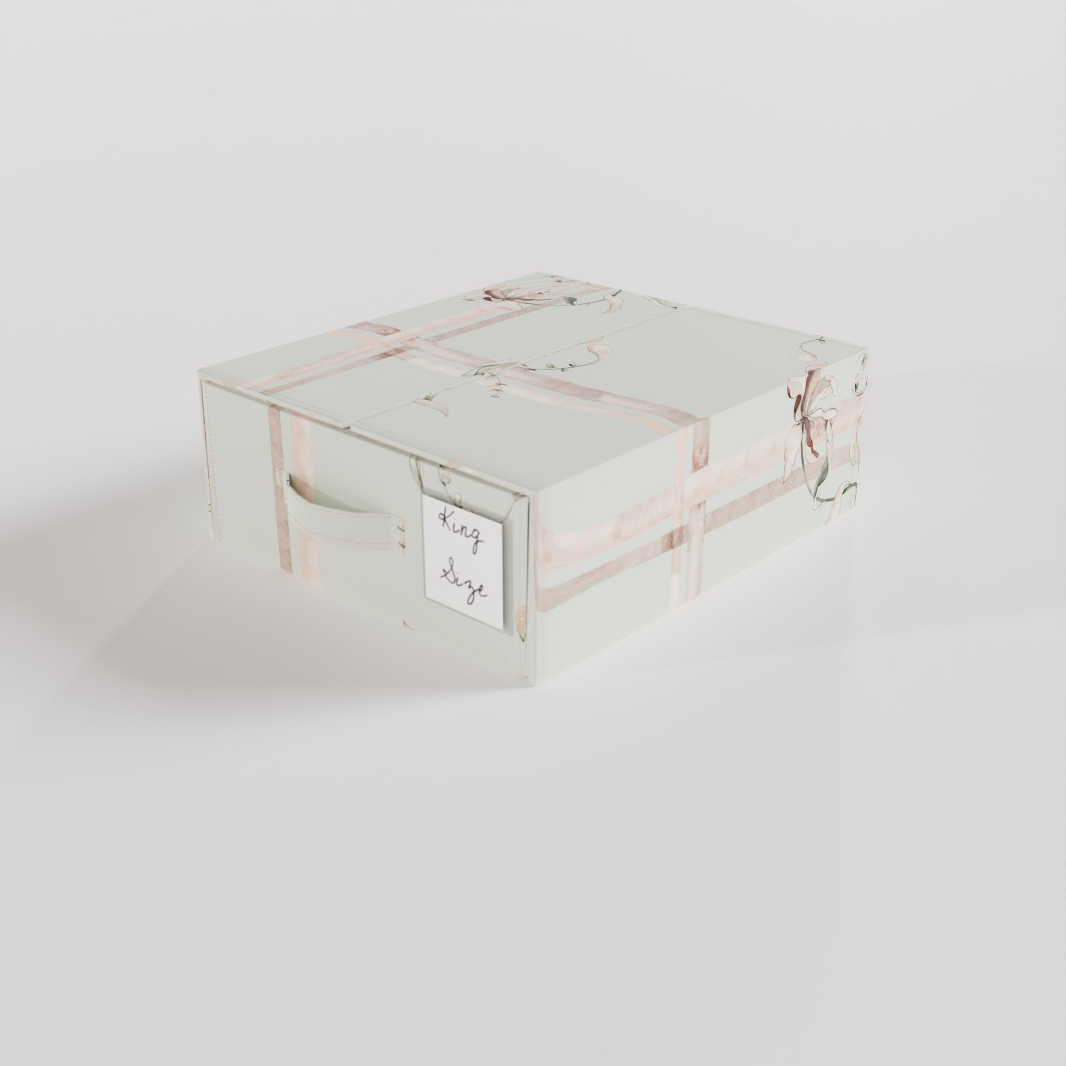 Isabel & Celine Bedding Storage Box Set Organizer, Foldable Storage Box for Duvet Cover Set, Linen Closet Organizer for Bedding Clothes Blankets (foldablestorageboxgreenIC1)