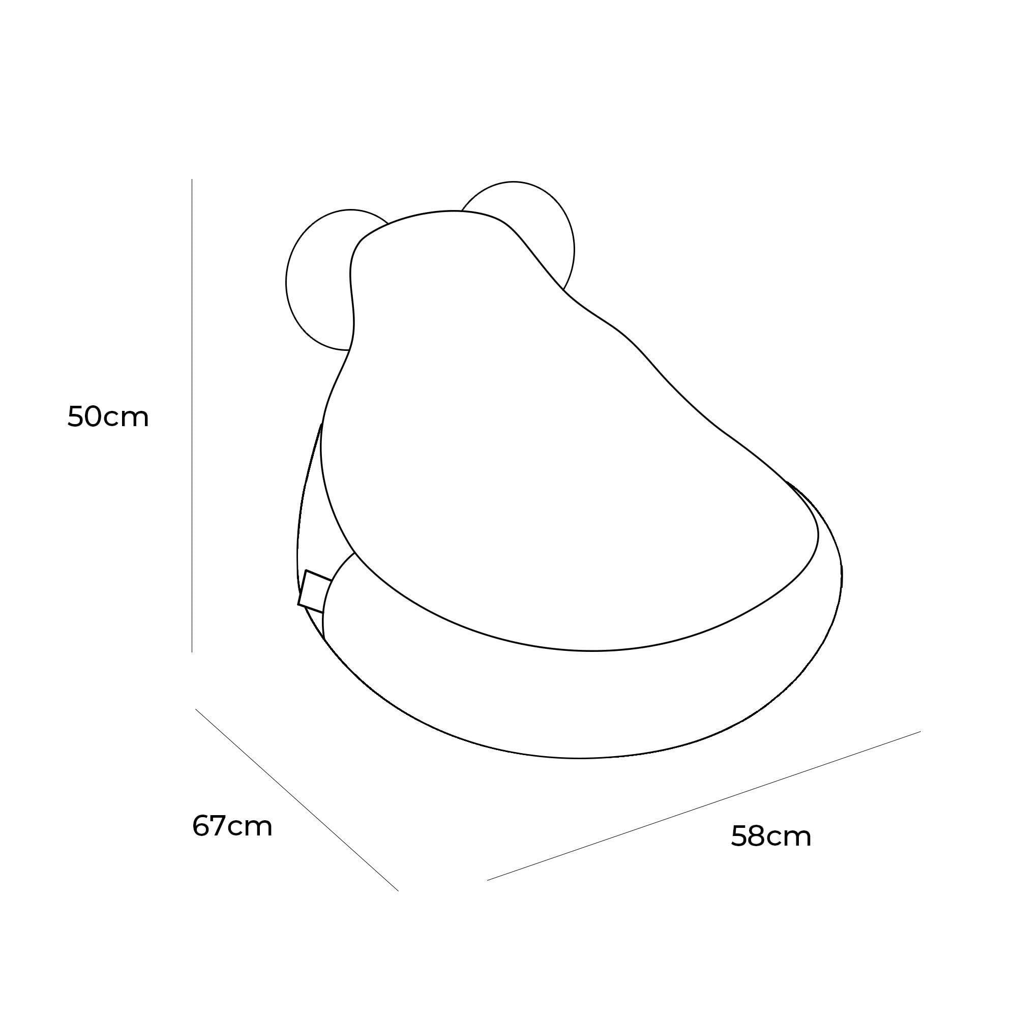 MEOWBABY Pouf Chambre Enfant - Fauteuil Poire Confortable et Léger - Pouf Poire Ergonomique pour Lecture et Jeu - Siège Douillet pour Fille et Garçon avec Remplissage de Billes, Bearly, Crémeux