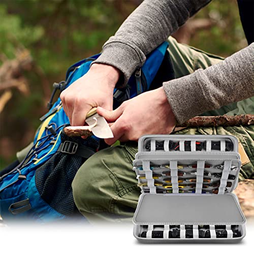 Image of GWCASE 66+ Pocket Knife Storage Case for Folding Knives, Butterfly Knives | 88 Elastic Slots in Four Sizes, Hard EVA Protection for EDC Collectors, Home Display, Camping and Travel, Gray, Case Only