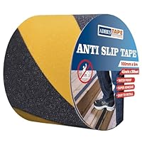 Ealyder Tape Bande Antidérapante D'Avertissement 5cm X 10m – Ruban Adhésif Antidérapant Jaune Noir, Ruban De Sécurité Adhésif Pour Escaliers, Marches, Rampes Et Zones Glissantes, Black Yellow - 7