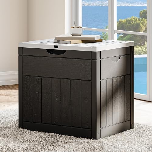 YITAHOME 30 Gallon Outdoor Storage Box, Water Resistant Resin Deck