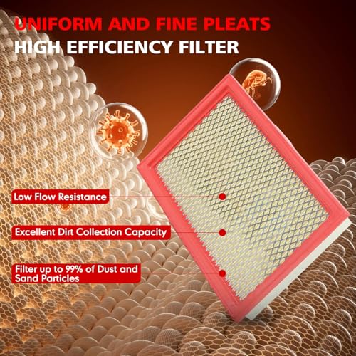 Image of Engine Air Filter Compatible with Infiniti, Nissan, Saab & Subaru - 350Z, Altima, Frontier, Maxima, Murano, Pathfinder, Quest, Sentra, Xterra, FX35, G20 Replace # CA4309 A975C