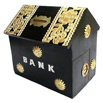 A S Handicrafts Wooden Money Bank - Coin Saving Box - Piggy Bank - Gifts for Kids, Girls, Boys & Adults