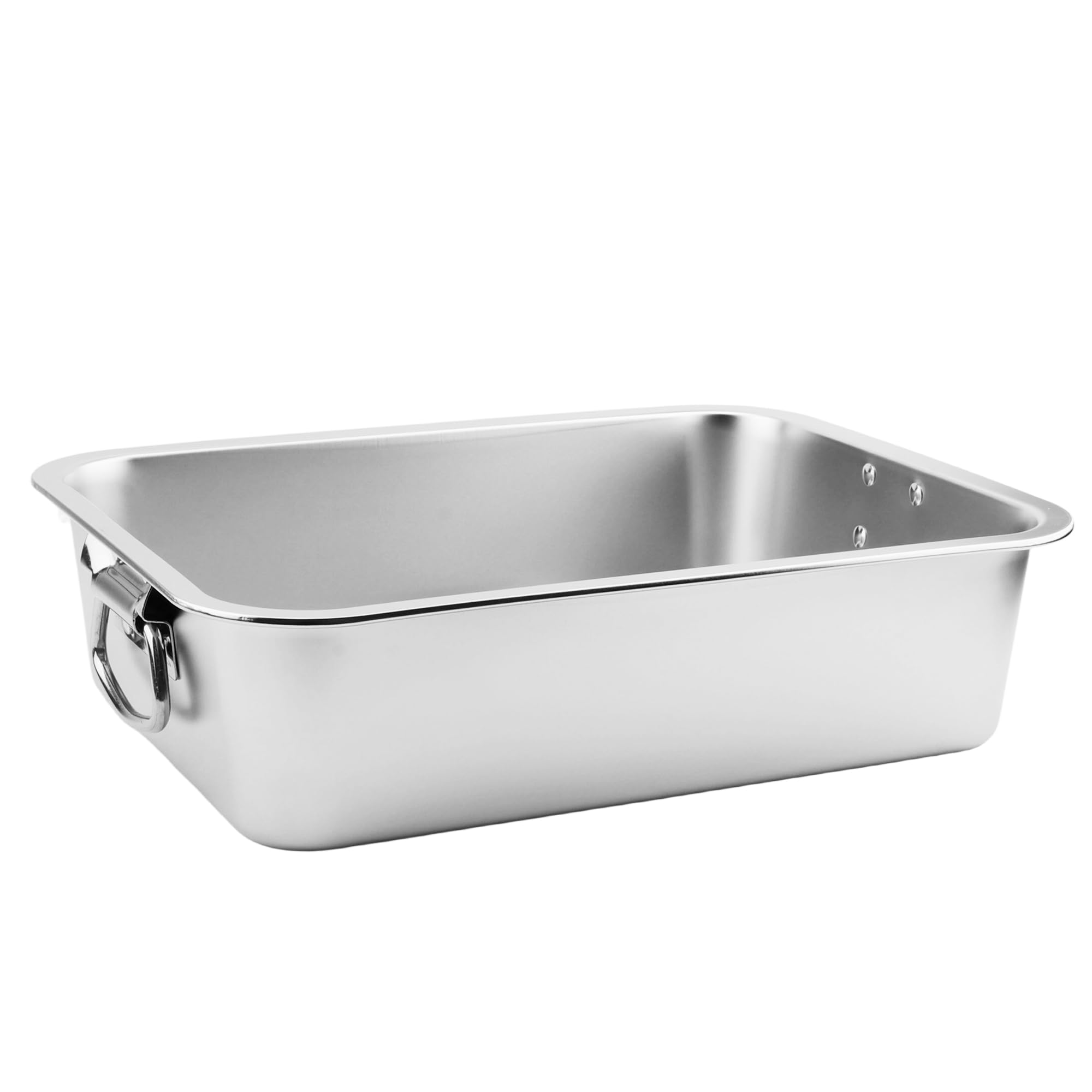 FUNSUEI Grand plat à rôtir en acier inoxydable – 40 x 30 x 10 cm – Plaque de cuisson profonde avec poignées, pour dinde, gigot d'agneau, légumes, capacité de 9 L, passe au lave-vaisselle
