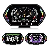 CAMECHO HUD Head-Up con Pantalla IPS de 4,5 Pulgadas,OBD2+GPS+Inclinometro GPS Digital 3 en 1 Velocímetro para Todos Los Coches