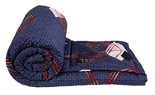 VAS COLLECTIONS® All Weather Microfiber Comforter/Duvet/AC Quilt/Blanket - Reversible with Siliconised Filling - 200 GSM |Single - 230x152 cms (Blue & Brown)