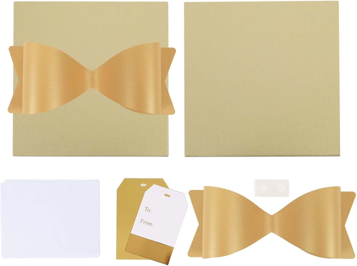 Medium Boxes with Lids for Presents, 9x9x9 Inches Gold