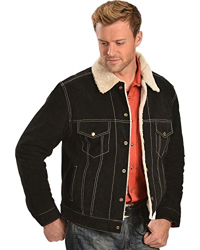 Image of Scully Men's Men'S Sherpa Lined Boar Suede Jacket Black Medium