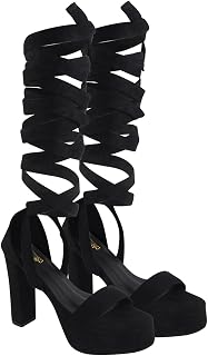 High Heels Chunky Block Platform Sandals – Strappy Gladiator Sexy Open Toe Pumps for Women, Dressy Heels for Parties & Special Occasions