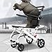 sexaoalx Adjustable Portable Folding Wheelchair Lightweight Transit Travel Chair for Adults Wheelchair with Adjustable Safety Strap Carbon Steel Frame PU Wheels for Smooth Rid A