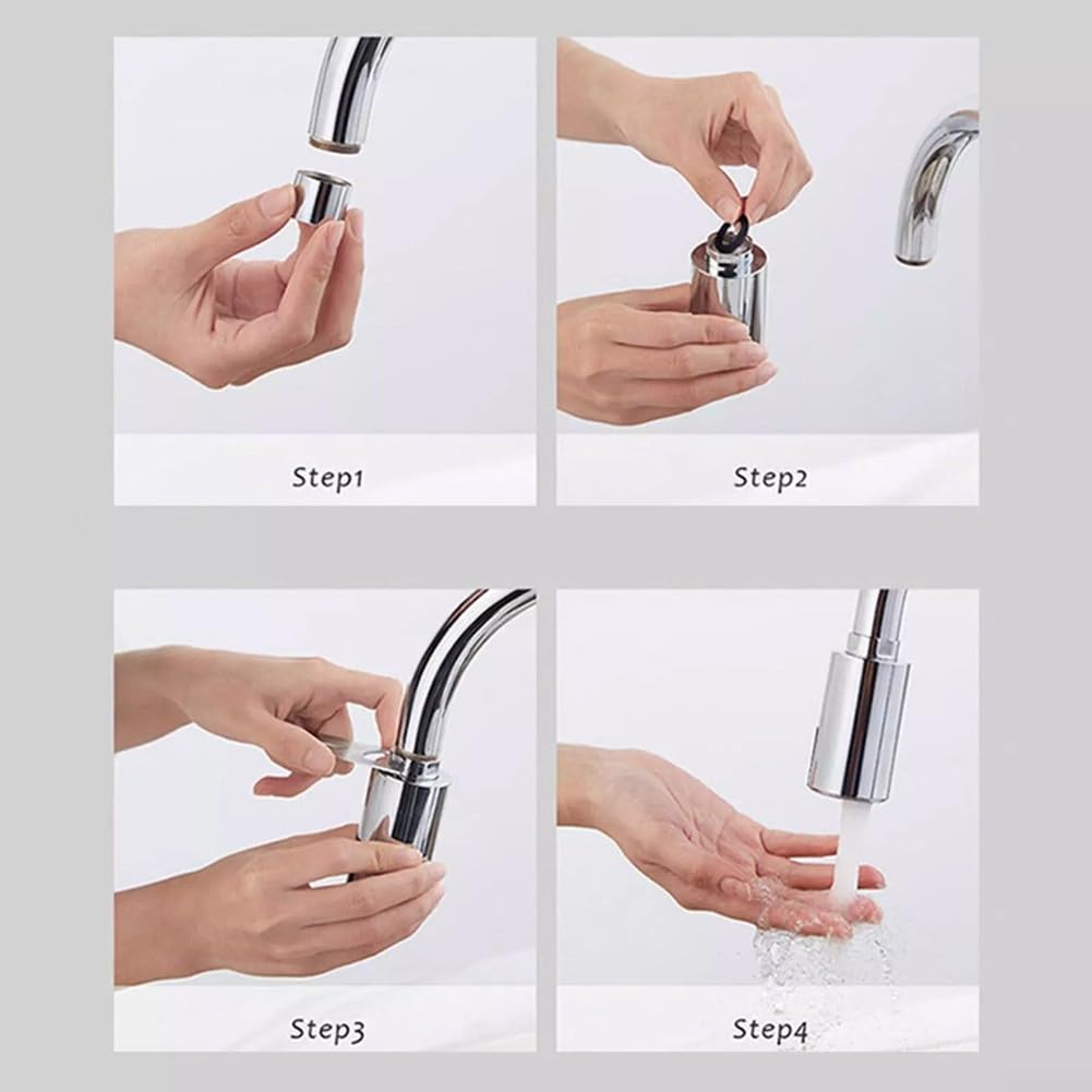 Adaptador automático de grifo sin contacto, sensor de movimiento infrarrojo para baño, cocina, conservación de agua, carga USB